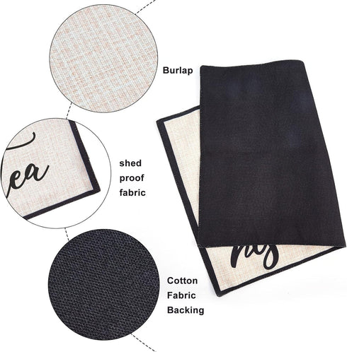 CRASPIRE Coffee Bar Mat 2pcs Coffee Maker Mat for Coffee Machine, 20”X 14” Burlap Placemat with Fabric Backing Coffee Mat Coffee Bar Accessories f...