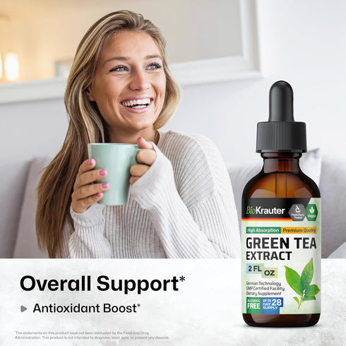 Green Tea Extract Tincture - Organic Green Tea Supplements with EGCG - Antioxidant Source - Immune Support Supplement - Alcohol and Sugar Free - V...