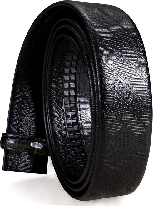 Barry.Wang Ratchet Belt Buckle Strap Replacement 1 3/8”,Leather Belt Straps for 40MM Slide Click Buckle,Trim to Fit...