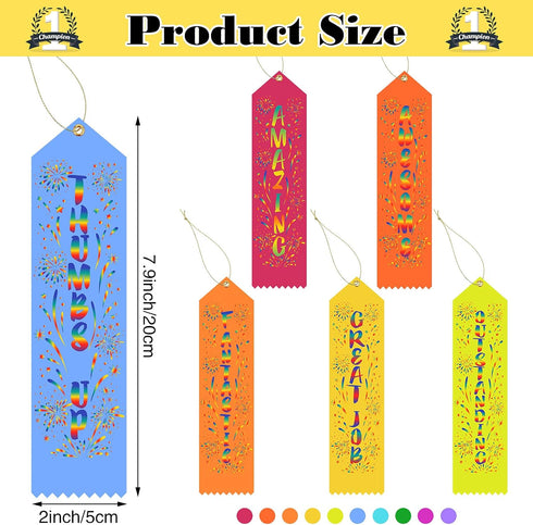 Award Ribbons Bulk Participant Ribbons for Prizes Fun Award Ribbons Honorable Mention Set with Event Card and Rope for Kids Competition Sports Eve...