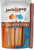 Jack&Pup 6" Beef Collagen Sticks for Dogs | Rawhide Free Dog Chews Long Lasting | Single Ingredient Healthy Dog Treats for Medium Dogs | Bully Sti...
