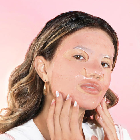 Avatara - Rose Boba Hydrogel Mask, Cooling Facial Mask, 2-Piece Glow-Enhancing & Balancing Skin Care Mask with Niacinamide & Rose Extract, 30 g...