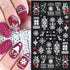 Christmas Nail Art Stickers 5D Embossed White Snowflake Nail Decals Cute Stereoscopic Elk Heart Nail Art Supplies Christmas Tree Planet Nail Desig...