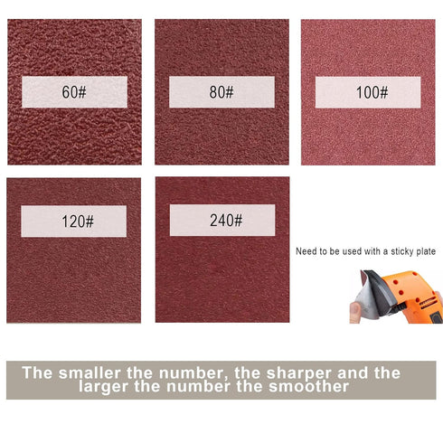 104Pcs Finger Sanding Pads Oscillating Tool Detail Sanding Pads Kit, 100Pcs Finger Sandpaper Sheets 60/80 /100/120 /240 Grits, for Oscillating Too...