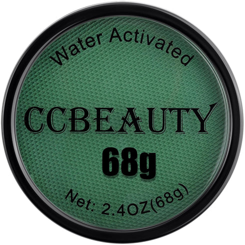 CCbeauty 68g Dark Green Face Body Paint - Water Activated St. Patrick's Day Face Painting, Non-Toxic Water Based Halloween Makeup Kit Supplies, Hy...