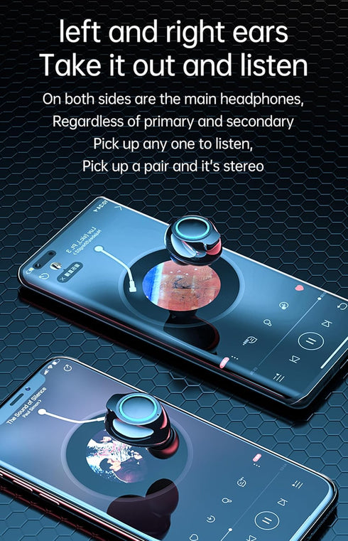 True Wireless Earbuds, 2024 Bluetooth Headphones 5.3 Earbuds, Waterproof Touch Control Ear Buds in-Ear Built-in Mic, with LED Power Display, IP7 W...