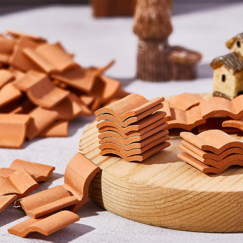 Roof Tiles Model Building Set Miniature Tiles Roof Tiles Dollhouse Shingles Fake Tiles Model Landscape Accessories for DIY Kitchen Garden Diorama ...