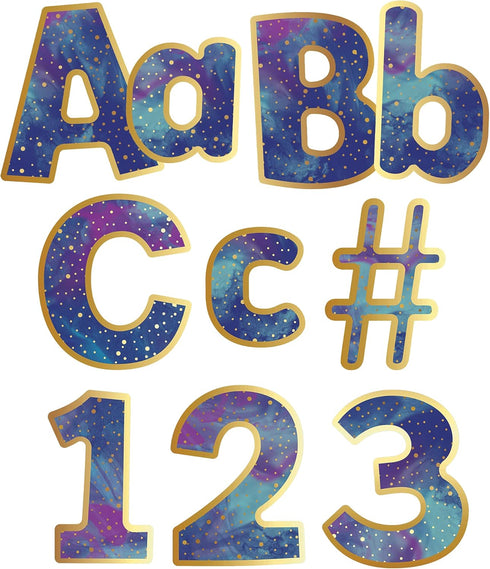 Carson Dellosa 219-Piece 4 Inch Galaxy Marble Cutout Letters for Bulletin Boards, Numbers, Punctuation & Symbols, Space Themed Bulletin Board Lett...