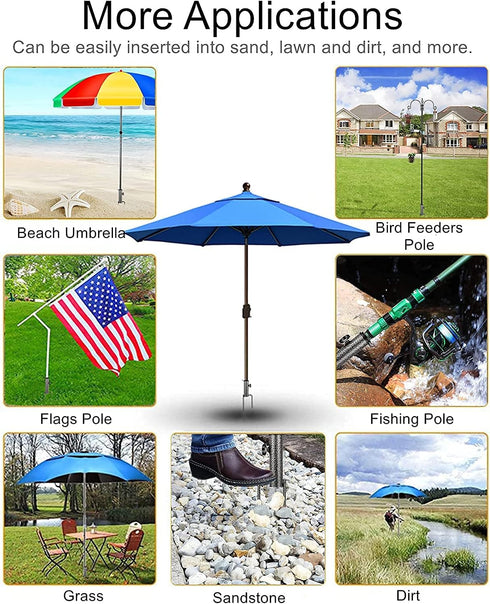 Umbrella Anchor Patio Umbrella Steel Frame Base Stands Anchor Outdoor Metal Ground Grass Umbrella Base Holder Stands for Flag, Umbrella and Fishin...