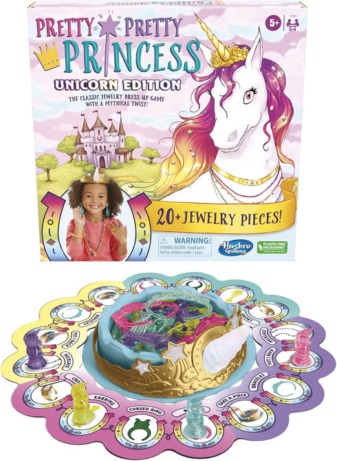 Hasbro Gaming Pretty Princess Unicorn Edition Board Game, includes 20 Pieces (Amazon Exclusive)...