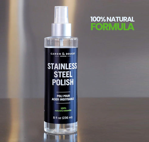 CARON & DOUCET - Stainless Steel Polish | 100% Plant Based and Non-Toxic Formulation. Concentrated formulation that does not contain any water or ...