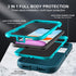 for iphone 11 Case, Military Grade 3 in 1 Heavy Duty Shockproof/Drop Proof/Dust Proof Case with 2Pcs Tempered Glass Screen Protector (Blue/Turquoi...