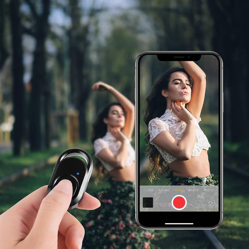 Remote Control iPhone Camera Remote: Wireless Bluetooth Shutter for Selfies and Videos - Photo Clicker Compatible with iPhone iPad and Android Pho...