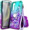 NGB Designed for Samsung Galaxy S21 & S21 5G Case, Aqua/Purple | Glitter Liquid Sparkle Cute Cover for Women Girls Kids | with Screen Protector & ...