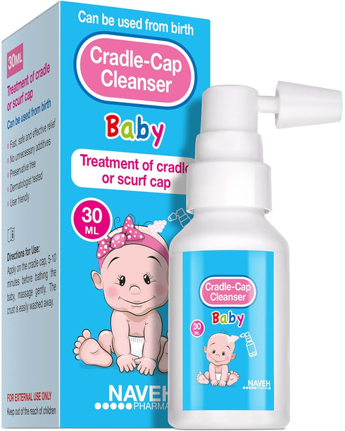 NAVEH PHARMA Cradle Cap Cleanser For Baby & Kids | 100% Natural Cradle Cap Treatment | Spray & Wash No Scrubbing | Better Than Shampoo Or Brush | ...
