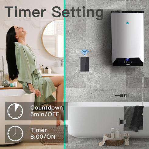 BSEED Smart Water Heater Switch, ZigBee Switch Compatible with Alexa, Google Assistant, Touch Switch with APP Control and Timer Function for Bathr...