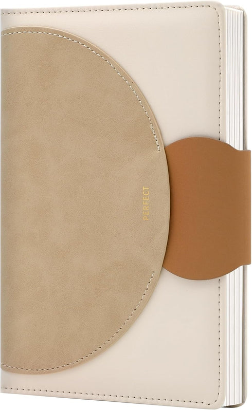 CAGIE Lined Journals for Writing Leather Journal for Women with Buckle Closure 192 Pages 100 GSM, 5.9"x8.5", Brown...