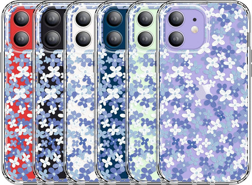 for iPhone 12 Case and iPhone 12 Pro Case Clear 6.1 Inch with Pattern Design, Protective Slim TPU Cover + Shockproof Bumper for Women and Girls (T...