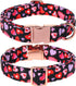 Lionet Paws Valentines Day Dog Collar Bowtie, Dog Bowtie Collar with Metal Buckle for Dogs, Adjustable Fabric Black Dog Collar Girl Boy Gift, XL, ...