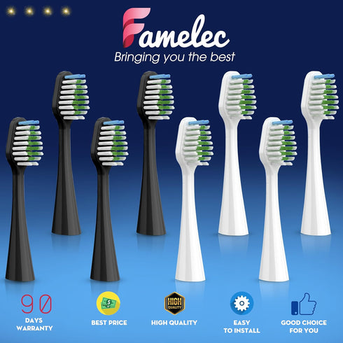 8 Pack Toothbrush Heads for Waterpik Toothbrush Replacement Heads, Compatible with Waterpik Complete Care 5.0/9.0(WP-862) Electric Toothbrush, Fit...