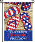 Artsy Woodsy Patriotic Flip Flops Fireworks And Freedom 12x18 Burlap Garden Flag, Patriotic Outdoor Decor, Independence Day, July 4th Decorations,...