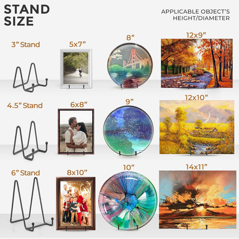 TR-LIFE Plate Stands for Display - 6 Inch Stand + Metal Frame holder stand Picture, Decorative Plate, Book, Photo Easel (2 Pack)...