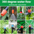 160 Pcs Adjustable Drip Irrigation Emitters, Misting Nozzles, Micro Irrigation Drippers, Sprayers, Barbed Connectors, Universal Parts for 1/4" Dri...