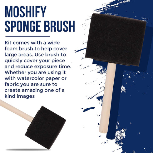 Jacquard Cyanotype - for Photographic Blueprints on Paper and Fabric - 2 Component Sensitizer Set - Bundled with Moshify Sponge Brush for Applicat...