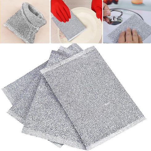 16PCS Multifunctional Non-Scratch Wire Dishcloth, Wire Dishwashing Rags for Wet and Dry,Reusable Cleaning Wipes for Cleaning Dishes, Cooktops, Gri...