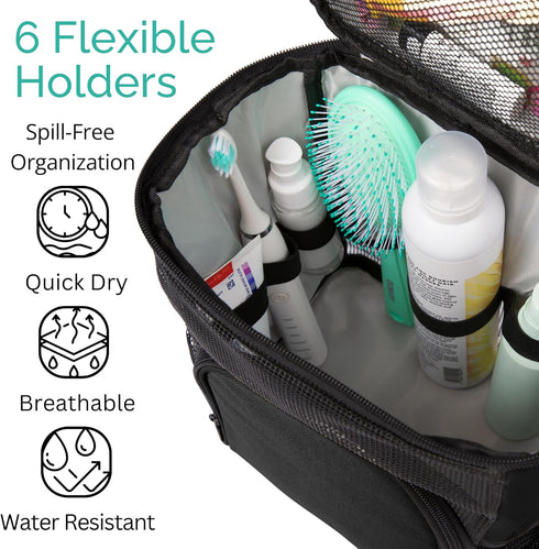 Original Portable Shower Caddy For College Dorms - Foldable Mesh Tote - Dorm Room Essentials - Durable Hanging Travel Shower Bag - Perfect for Col...