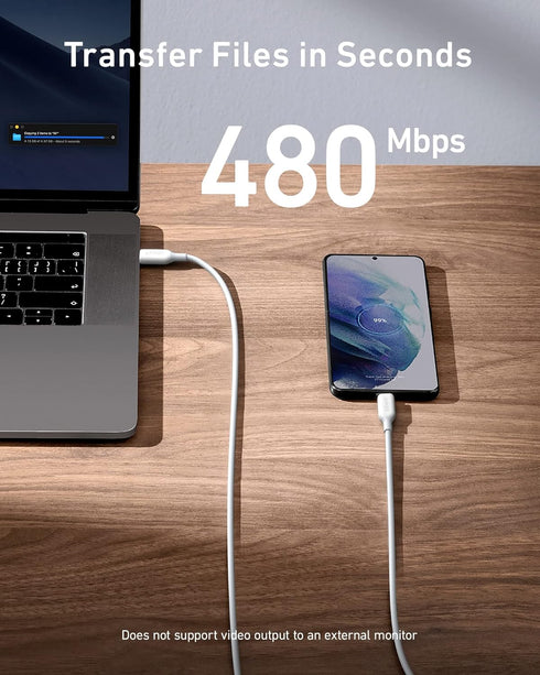 Anker Powerline III USB C to C 100W 6ft Charging Cable for iPhone 15/15 Pro, iPad Mini 6, iPad Air 4, MacBook Pro, Samsung Galaxy S23+/S23 Ultra (...
