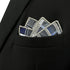 S&W SHLAX&WING Ties for Men Necktie Blue and Grey Check Extra Long Matching Pocket Square...
