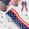 4th of July Ribbon Wired Red White and Blue Ribbon American Flag Ribbon 2.5 Inch Patriotic Ribbon for Independence Day Craft Sewing Gift Wrapping...