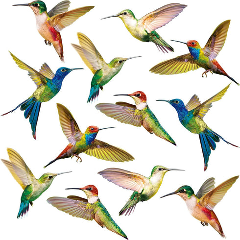 18 Pieces Large Size Hummingbird Window Clings Anti-collision Window Clings Decals to Prevent Bird Strikes on Window Glass Non Adhesive Vinyl Clin...