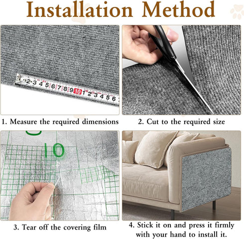 Trimmable Cat Scratching Post Carpet Trimmable Self-Adhesive Carpet Mat Pad Replacement for Cat Tree Shelf Shelves, Cat Wall Furniture Steps, Cat ...