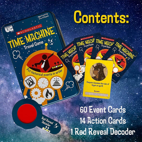University Games | Scholastic Time Machine History Travel Card Game in a Tin for Kids, for 2 to 4 Players Ages 8 and Up...