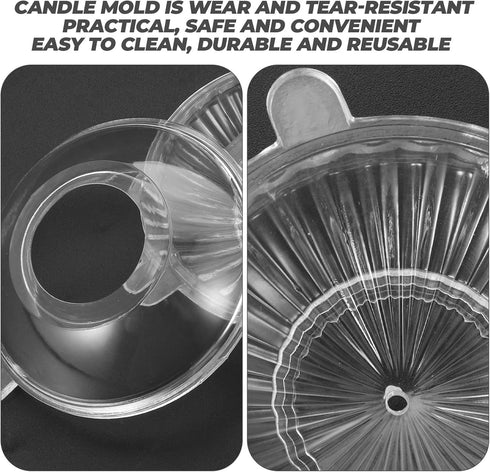 8 Pcs Candle Mold para Resina Epoxica Clear Container Candle Making Molds Candle Making Supplies DIY Soap Floating Candle Mold DIY Plastic Mold DI...