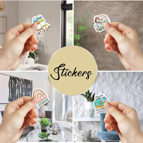 Pack 50 PCS Pharmacist Stickers Medicines Waterproof Decals Vinyl Medical Themed Graphics Pharmacy Patches Phone Case Laptop Water Bottles Accesso...