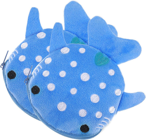 simarro 2Pcs Shark Plush Coin Purse, Kawaii Shark Zipper Wallet Portable Change Wallet Christmas Gifts for Men Women Cosmetic Jewelry Key Holder E...