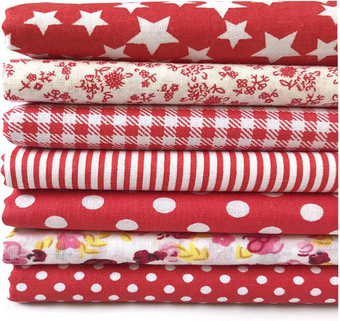 Misscrafts 7pcs 50 x 50cm Cotton Fabric DIY Making Supplies Craft Patchwork Fabric Bundle Fat Quarter Pre-Cut Quilt Squares for DIY Sewing Scrapbo...