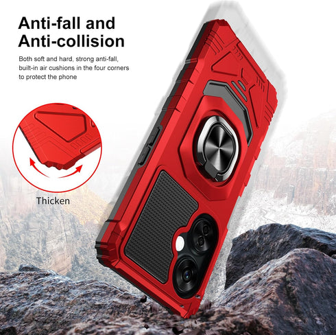 Ailiber for OnePlus Nord N30 Phone Case, OnePlus N30 Case with Tempered Glass Screen Protector, Ring Kickstand for Magnetic Car Mount, Military Gr...