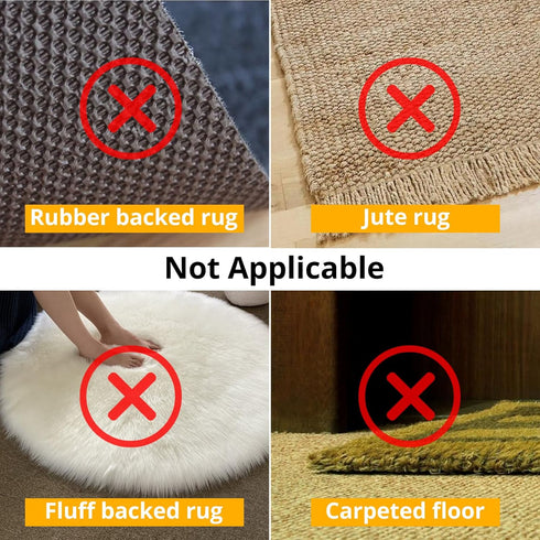 12 PCS Rug Tape, Rug Pad Gripper for Hardwood Floors, Double Sided Adhesive Carpet Tape, Reusable Anti Slip Rug Grips for Area Rugs to Keep Rugs i...