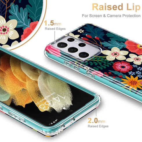 Esdot for Samsung Galaxy S21 Ultra Case,Military Grade Passing 21ft Drop Test,Rugged Cover with Fashionable Designs for Women Girls,Protective Pho...