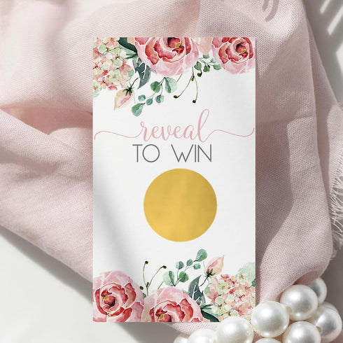 Paper Clever Party Charming Floral Bridal Shower Games - 30 Pack - Pink Scratch Off Raffle Cards - Fun Wedding Activities, Lottery Tickets & Door ...