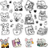 CRASPIRE 2 Styles Cat Clear Stamps Mouse Kitten Book Animal Reusable Background Postmark Transparent Silicone Stamp Seals for Journaling Card Maki...