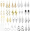 ESRICH 20 Pairs Alloy Earrings with 8 PCS Gold,12 PCS Sliver,20 Styles of Earrings for Women ewelry Fashion and Christmas gifts Valentine Birthday...