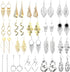 ESRICH 20 Pairs Alloy Earrings with 8 PCS Gold,12 PCS Sliver,20 Styles of Earrings for Women ewelry Fashion and Christmas gifts Valentine Birthday...