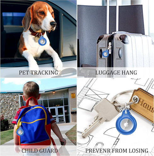 1 Pack IPX8 Waterproof Airtag Keychain with Airtag Holder Case,Full Body Shockproof,Anti-Scratch Cover Air tag for Cat,Dog,Keys,Luggage,Wallet?Blu...