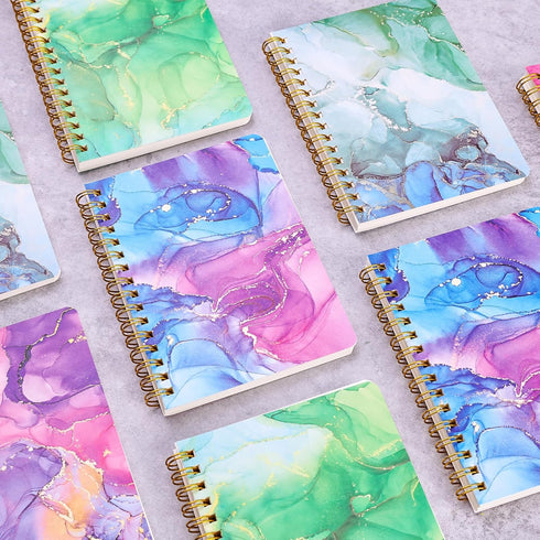 4PCS Mini Spiral Notepads, Pocket Notebooks A6 Small Spiral Journal College Ruled Notepads for Women Gift Office School Supplies...