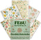 FEBU Swedish Dishcloths for Kitchen | 5 Pack Faded Summer Dish Towels | Reusable Paper Towels Washable | Non-Scratch Cellulose Sponge Cloths | No ...